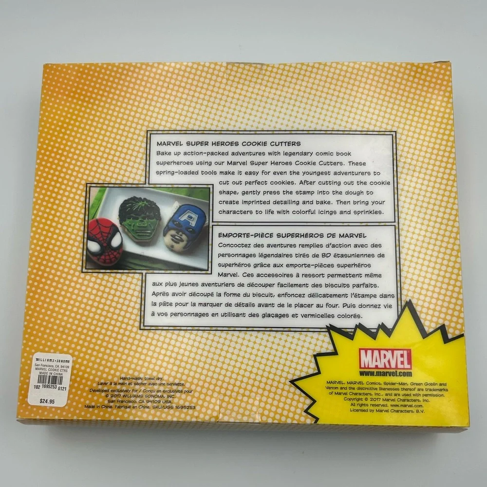 *New* Williams Sonoma Marvel Super Heroes Cookie Cutters - Set of 7